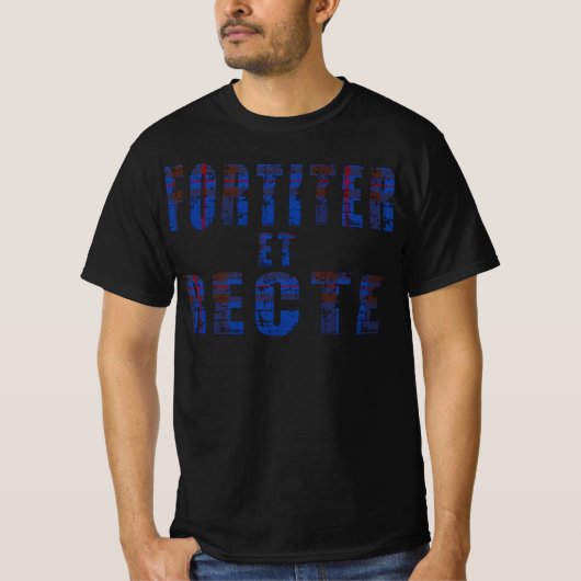Clan Elliot Motto, Fortiter et Recte, Elliott T-shirt (Voorkant)