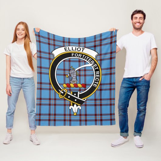 Clan Elliot Oude Tartan Schotse Plaid Fleece Deken (In situ)