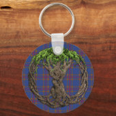 Clan Elliot Tartan en de Keltische boom van het le Sleutelhanger (Voorkant)