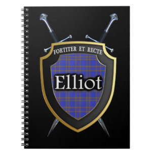 Clan Elliot Tartan Shield & Swords Notitieboek