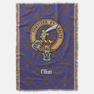 Clan Elliot Wapen over Moderne Tartan Deken