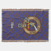 Clan Elliot Wapen over Moderne Tartan Deken (Voorkant)