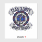 Clan Elliott Badge, Border Reivers, Schotland Sticker (Vel)