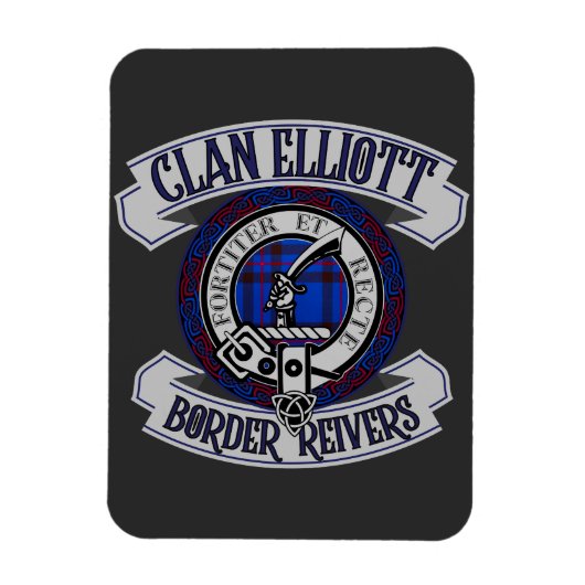 Clan Elliott Badge, Border Reivers, Scotland Tape Magneet (Verticaal)