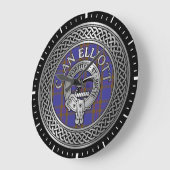 Clan ELLioTT Crest & Tartan Knot Grote Klok (Hoek)