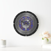Clan ELLioTT Crest & Tartan Knot Grote Klok (Huis)