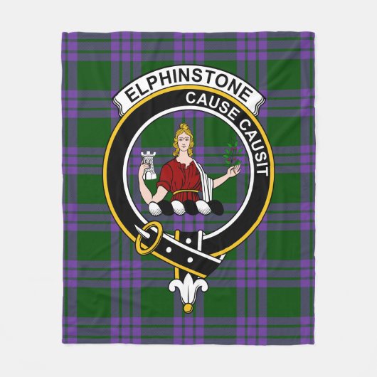 Clan Elphinstone Tartan Pset Fleece Deken (Voorkant)