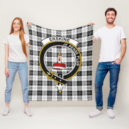 Clan Erskine Zwart en Wit Tartan Schotse Plaid Fleece Deken