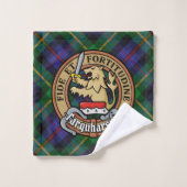 Clan Farquharson Crest over Tartan Bad Handdoek (Wasdoekje)