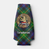 Clan Farquharson Crest over Tartan Bottle Cooler (Voorkant)
