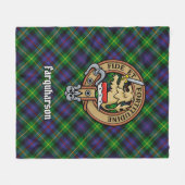 Clan Farquharson Crest over Tartan Fleece Deken (Voorkant (Horizontaal))