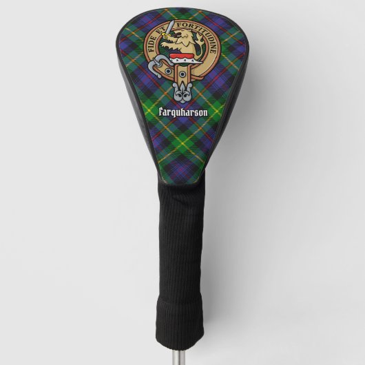 Clan Farquharson Crest over Tartan Golfheadcover (Voorkant)