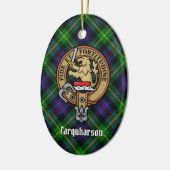 Clan Farquharson Crest over Tartan Keramisch Ornament (Links)