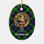 Clan Farquharson Crest over Tartan Keramisch Ornament (Voorkant)
