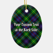 Clan Farquharson Crest over Tartan Keramisch Ornament (Achterkant)