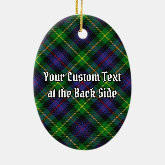 Clan Farquharson Crest over Tartan Keramisch Ornament (Achterkant)