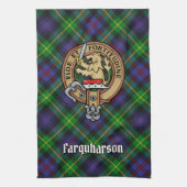 Clan Farquharson Crest over Tartan keukenhanddoek (Verticaal)