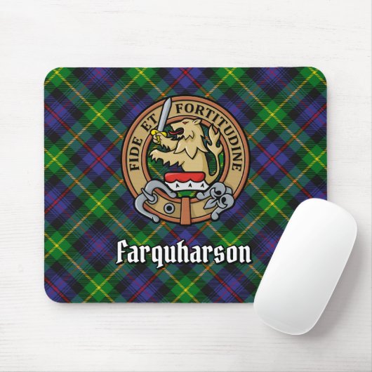 Clan Farquharson Crest over Tartan Muismat (Met muis)