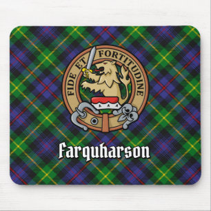 Clan Farquharson Crest over Tartan Muismat