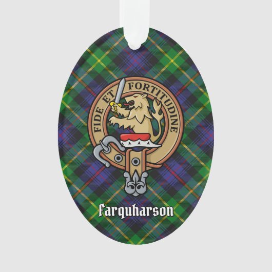 Clan Farquharson Crest over Tartan Ornament (voorkant)