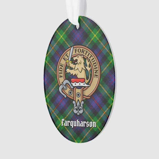 Clan Farquharson Crest over Tartan Ornament (voorkant)