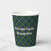 Clan Farquharson Crest over Tartan Paper Cups Papieren Bekers (Achterkant)