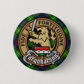Clan Farquharson Crest over Tartan Ronde Button 5,7 Cm (Voorkant)