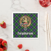 Clan Farquharson Crest over Tartan Servet (Insitu)