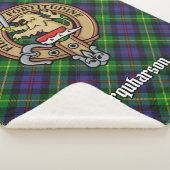 Clan Farquharson Crest over Tartan Sherpa Deken (3/4)