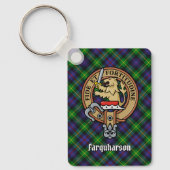 Clan Farquharson Crest over Tartan Sleutelhanger (Voorkant)