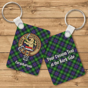 Clan Farquharson Crest over Tartan Sleutelhanger