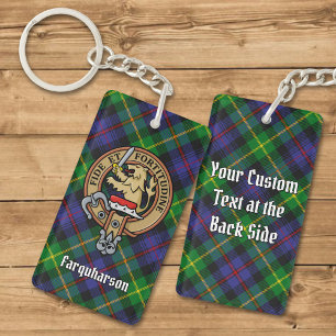 Clan Farquharson Crest over Tartan Sleutelhanger