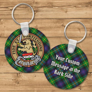 Clan Farquharson Crest over Tartan Sleutelhanger