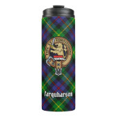 Clan Farquharson Crest over Tartan Thermosbeker (Voorkant)