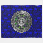 Clan Farquharson Crest & Tartan Knot Fleece Deken (Voorkant (Horizontaal))
