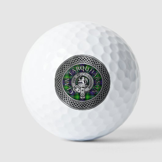 Clan Farquharson Crest & Tartan Knot Golfballen (Voorkant)