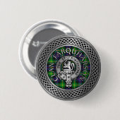 Clan Farquharson Crest & Tartan Knot Ronde Button 5,7 Cm (Voorkant /achterkant)