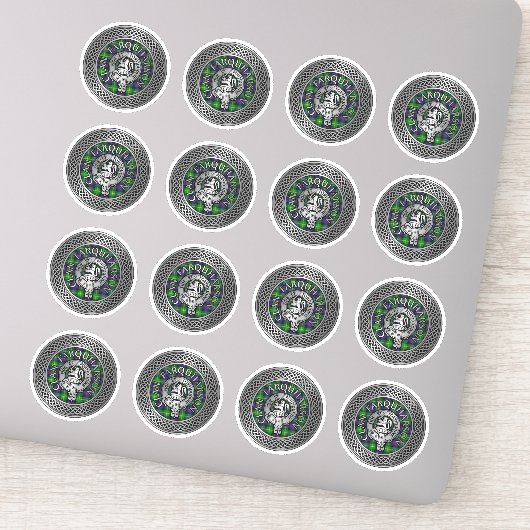 Clan Farquharson Crest & Tartan Knot Sticker (Detail)