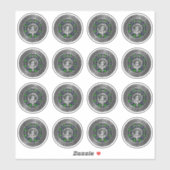 Clan Farquharson Crest & Tartan Knot Sticker (Vel)