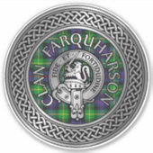 Clan Farquharson Crest & Tartan Knot Sticker (Voorkant)