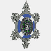 Clan Farquharson Crest & Tartan Knot Tin Sneeuwvlok Ornament (Links)