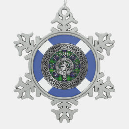 Clan Farquharson Crest & Tartan Knot Tin Sneeuwvlok Ornament