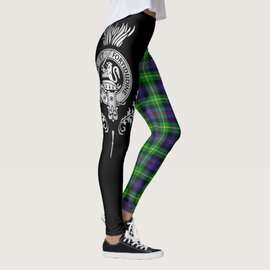 Clan Farquharson Crest & Tartan Leggings (Rechts)