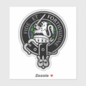 Clan Farquharson Crest & Tartan Sticker (Vel)