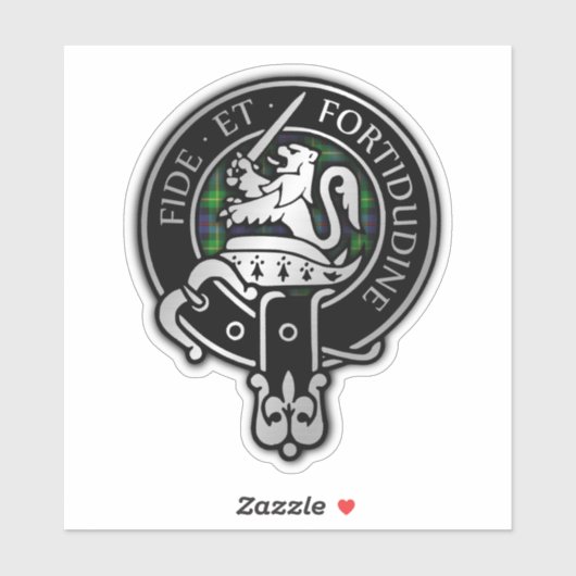 Clan Farquharson Crest & Tartan Sticker (Vel)