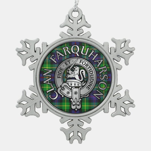 Clan Farquharson Crest & Tartan Tin Sneeuwvlok Ornament (Voorkant)