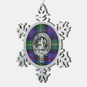 Clan Farquharson Crest & Tartan Tin Sneeuwvlok Ornament (Rechts)