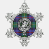 Clan Farquharson Crest & Tartan Tin Sneeuwvlok Ornament (Voorkant)