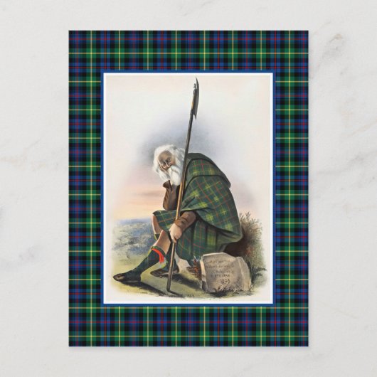 Clan Farquharson  Illustratie Tartan Lijst Briefkaart (Voorkant)