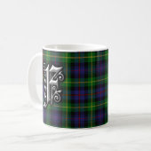 Clan Farquharson Letter F Monogram Tartan Koffiemok (Voorkant links)
